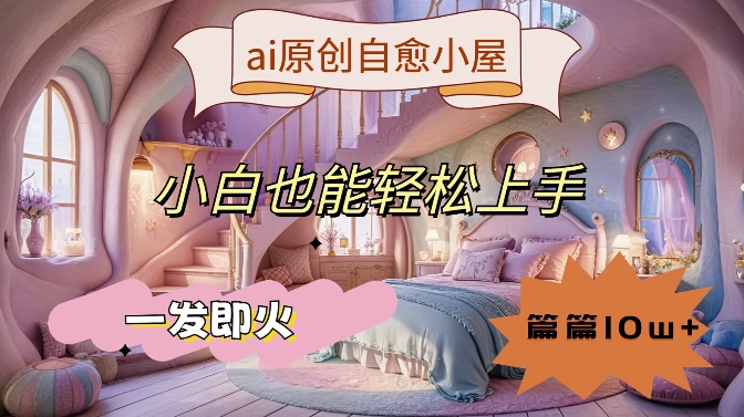 ai原创治愈小屋，小白也能轻松上手，一发即火，篇篇10w+-自媒体副业资源网