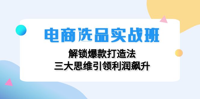 电商选品实战班：解锁爆款打造法，三大思维引领利润飙升-自媒体副业资源网