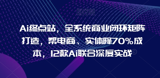 Ai终点站，全系统商业闭环矩阵打造，帮电商、实体降70%成本，12款Ai联合深度实战【0906更新】-自媒体副业资源网