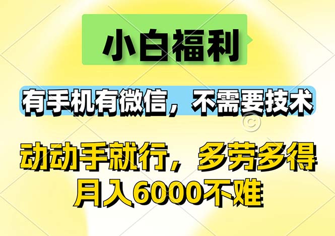 （12565期）小白福利，有手机有微信，0成本，不需要任何技术，动动手就行，随时随…-自媒体副业资源网