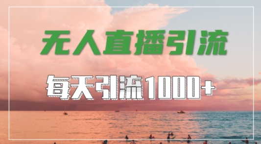 抖音快手视频号全平台通用，无人直播引流法，超暴力引流1000+高质量精准创业粉-自媒体副业资源网