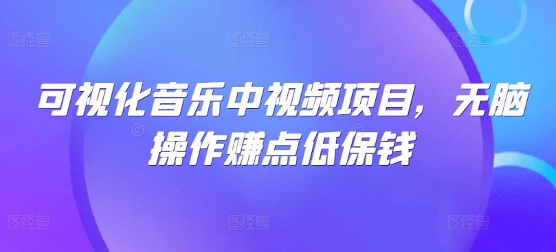 可视化音乐中视频项目，无脑操作赚点低保钱-自媒体副业资源网