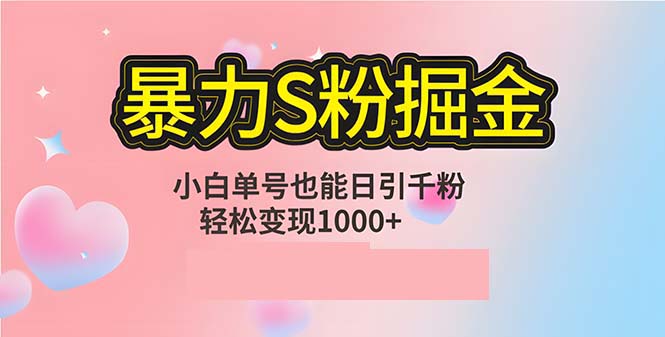 （12778期）单人单机日引千粉，变现1000+，S粉流量掘金计划攻略-自媒体副业资源网