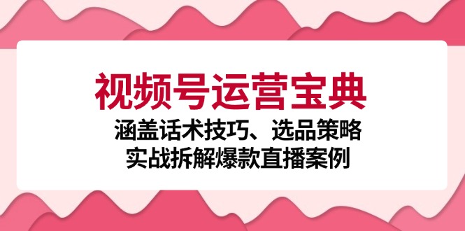 （12808期）视频号运营宝典：涵盖话术技巧、选品策略、实战拆解爆款直播案例-自媒体副业资源网