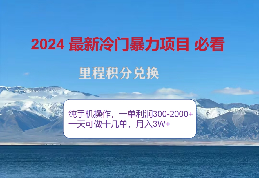 （12856期）2024惊爆冷门暴利！出行高峰来袭，里程积分，高爆发期，一单300+—2000…-自媒体副业资源网