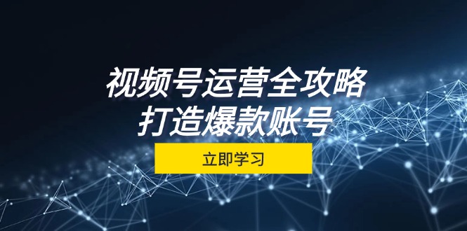 视频号运营全攻略，从定位到成交一站式学习，视频号核心秘诀，打造爆款账号-自媒体副业资源网