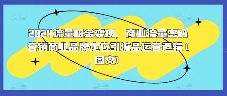 2024流量吸金变现，商业流量密码营销商业品牌定位引流品运营逻辑(图文)-自媒体副业资源网