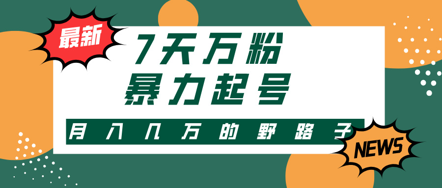 （13047期）3-7天万粉，快手暴力起号，多种变现方式，新手小白秒上手，单月变现几…-自媒体副业资源网