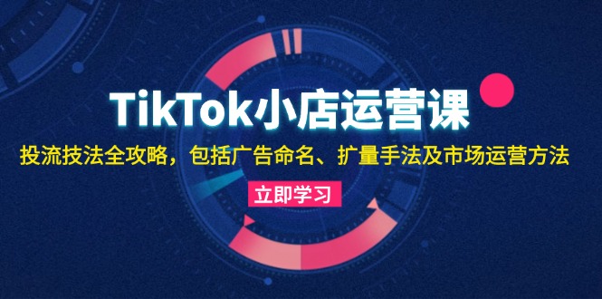 （13063期）TikTok小店运营课：投流技法全攻略，包括广告命名 扩量手法及市场运营方法-自媒体副业资源网