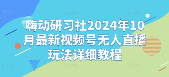 嗨动研习社2024年10月最新视频号无人直播玩法详细教程-自媒体副业资源网