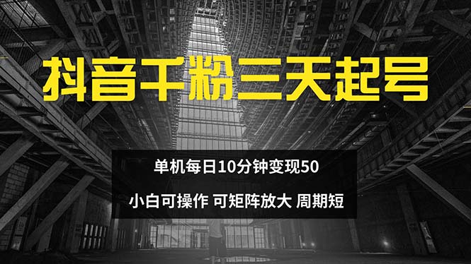 （13106期）抖音千粉计划三天起号 单机每日10分钟变现50 小白就可操作 可矩阵放大-自媒体副业资源网