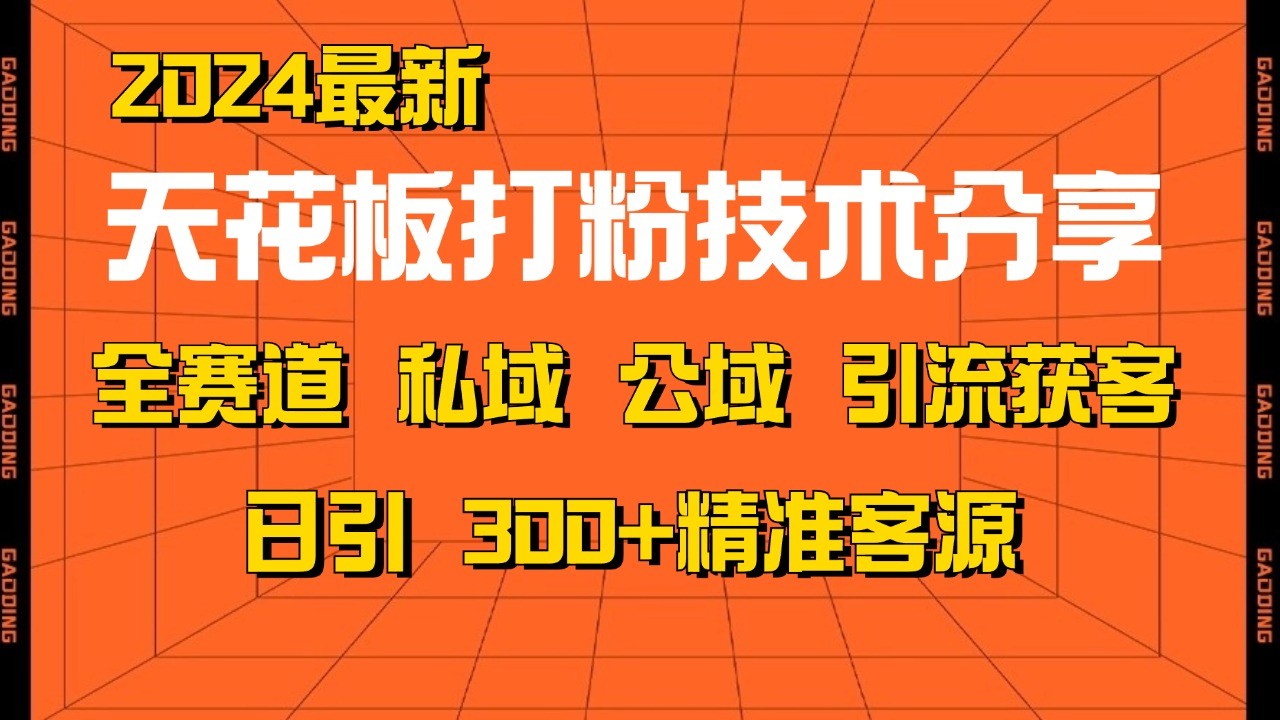 天花板打粉技术分享，野路子玩法 曝光玩法免费矩阵自热技术日引2000+精准客户-自媒体副业资源网