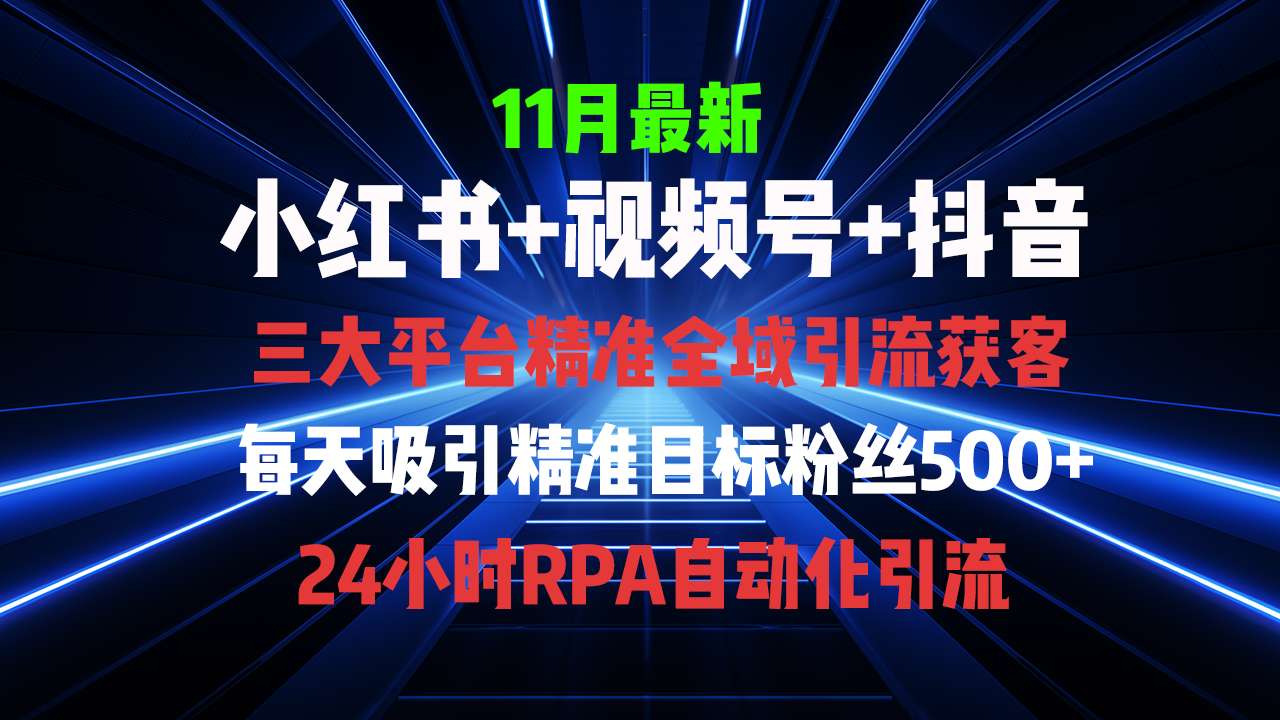 （13259期）全域多平台引流私域打法，小红书，视频号，抖音全自动获客，截流自…-自媒体副业资源网